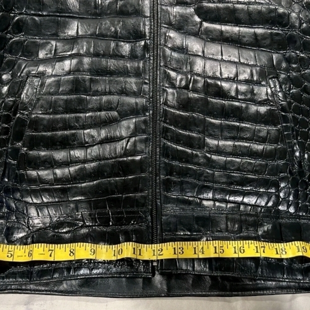 Men's Black 100% Alligator Jacket size MEDIUM - Picture 9 of 15
